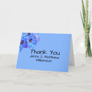 Blue Floral Larkspur Personalizado Gracias Notas