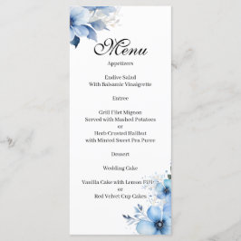 Blue floral Menu