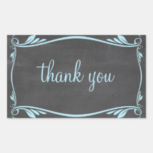 Blue Flourish Chalkboard Gracias Pegatinas