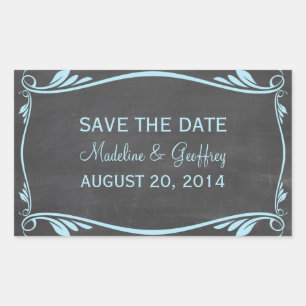 Blue Flourish Chalkboard Salven a los Pegatinas de