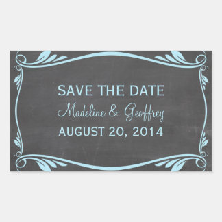Blue Flourish Chalkboard Salven a los Pegatinas de