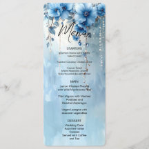 Blue Flowers and Pearls Menu