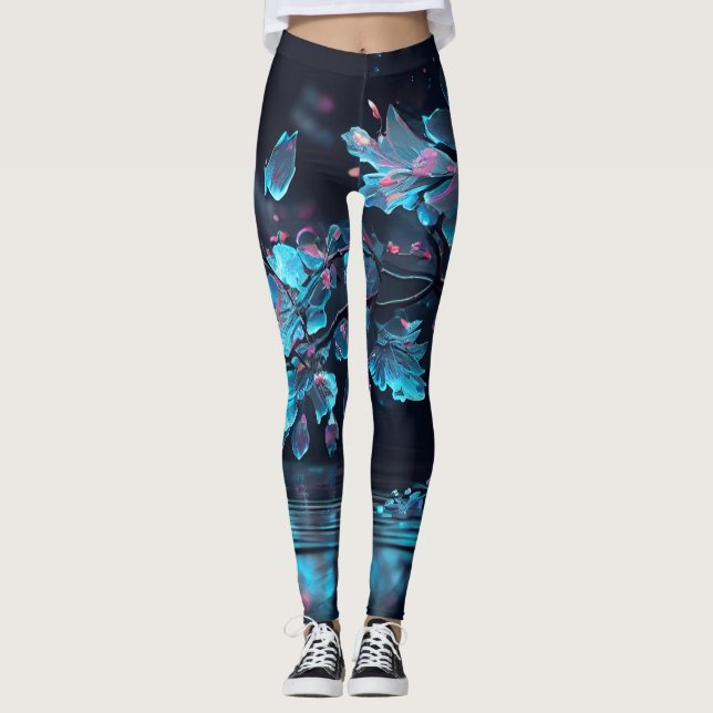 blue flowers leggings (Anverso)