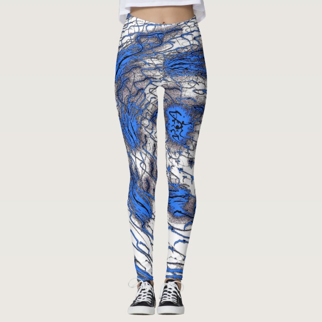 Blue Fluid Motion Leggings (Anverso)