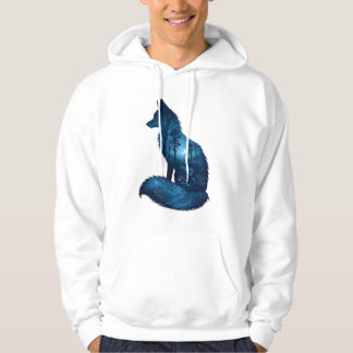 Blue Fox Doble Exposición | Sudadera con Capucha d
