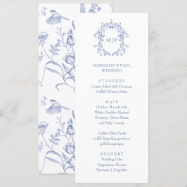 Blue French Vintage Victorian Menu 