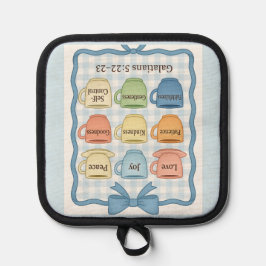 Blue Fruit of the Spirit Pot Holders