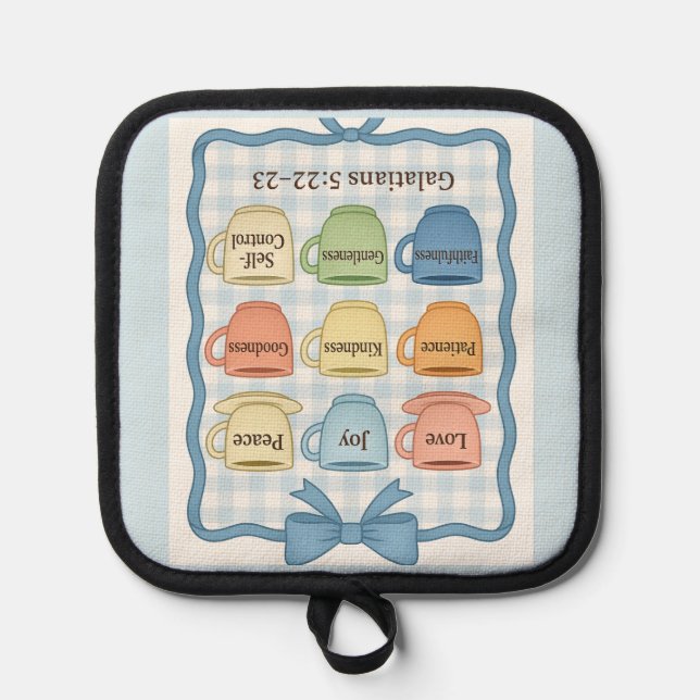 Blue Fruit of the Spirit Pot Holders (Anverso)