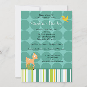 Blue Furry Woodland Invitación 5x7