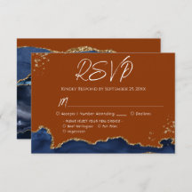 Blue Gand Naranja Agate Wedding RSVP