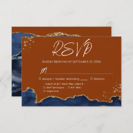 Blue Gand Naranja Agate Wedding RSVP