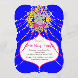 Blue Ganesh Cumpleaños 5" x 7" tarjeta de invitaci
