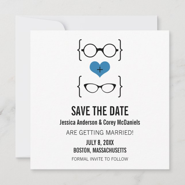 Blue Geeky Glasses salva el anuncio de la fecha (Anverso)