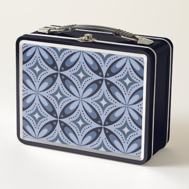 Blue Geometric Pattern Retro Style (Anverso)