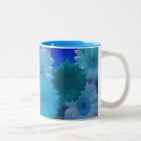 Blue Gerbera Daisy Flowers Foto de tazas de café d