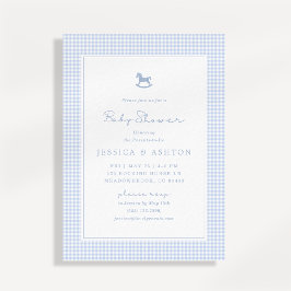 Blue Gingham, Caballo Rocoso, Invitación de Baby S