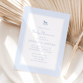 Blue Gingham, Caballo Rocoso, Invitación de Baby S