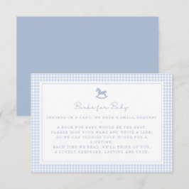 Blue Gingham Rocse Horse Books para la tarjeta de