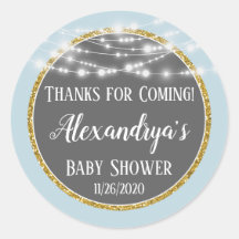 Blue Gold Gracias Por Venir Etiquetas Favor Baby S