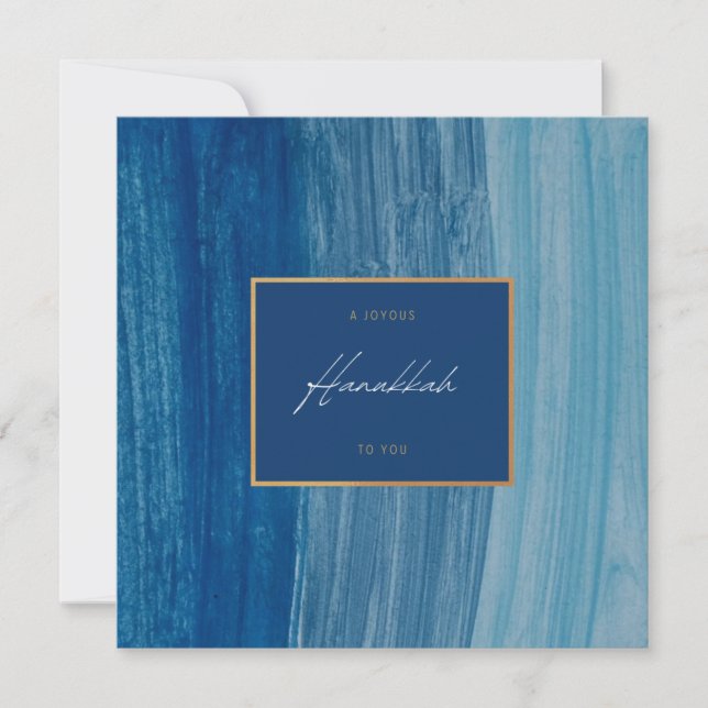 Blue & Gold Happy Hanukkah (Anverso)