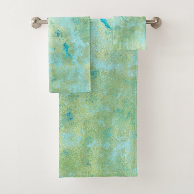 Blue & Gold Modern Marble Abstract Marble Splash (In situ)