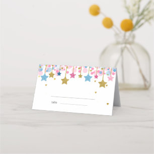 Blue Gold Pink twinkle gracias tarjeta