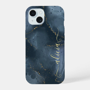 Blue Gold Pintado a Mano Tinta Alcohol