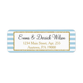 Blue Gold Return Etiquetas Elegant Shower