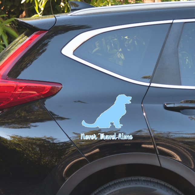 Blue Golden Retriever Dog Car Decal, Pegatina de v (Lado del coche)