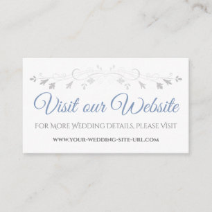 Blue Gray Elegant Wedding Visita Nuestra Tarjeta W
