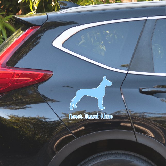 Blue Great Dane Dog Car Decal, Pegatina de vinilo (Lado del coche)
