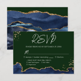 Blue & Green Agate Wedding RSVP