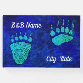 Blue Green Bear Paws - Libro de invitados