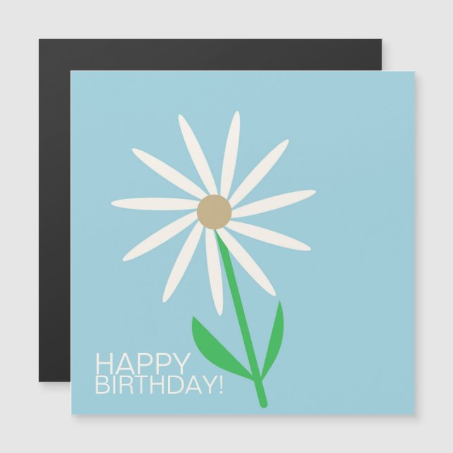 Blue-Green Feliz cumpleaños con margarita (Anverso/Reverso)