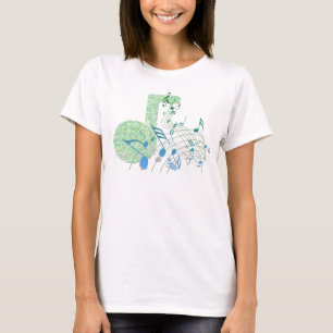 Blue & Green Music Notes Bella Flowy Circle Top