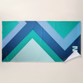 Blue Green Zig Zag Stripes Toalla De Playa