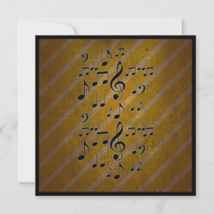Blue grunge music notes invitaciones de boda perso