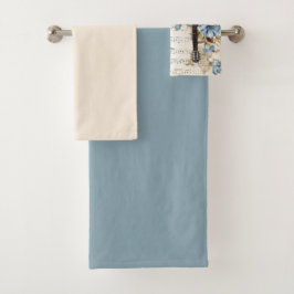 Blue Guitar Music Notes Flowers