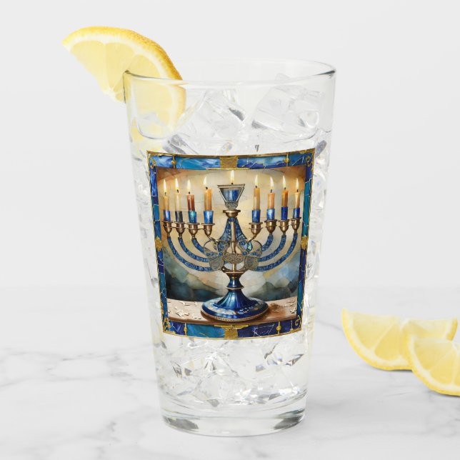 Blue Hanukkah Menorah (Anverso (hielo))