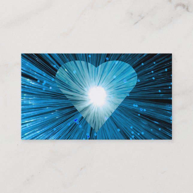 Blue Heart tarjeta de visita blanca (Anverso)