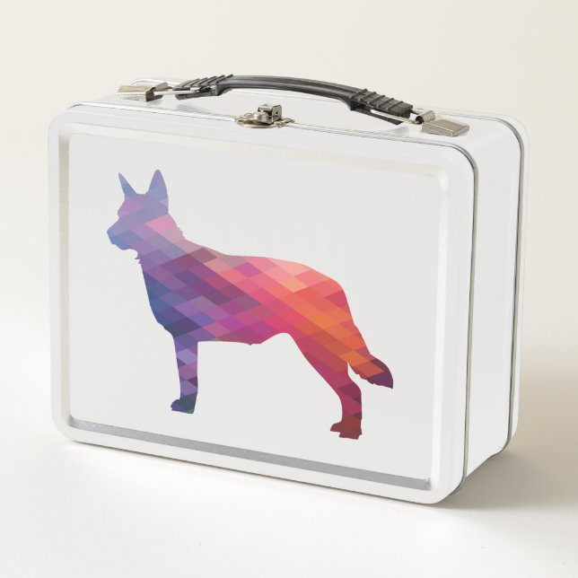 Blue Heeler Perro Raza Silhouette Geo Purple (Anverso)