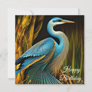 Blue Heron en Reeds Feliz cumpleaños