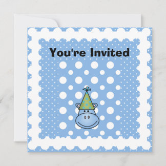 Blue Hippo Invitaciones de cumpleaños personalizad