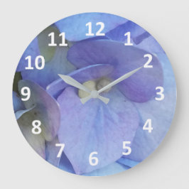 Blue Hydrangea Blossom Numeral reloj de pared