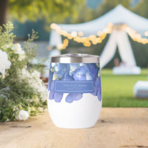 Blue Hydrangea Boda Floral Nombres personalizados