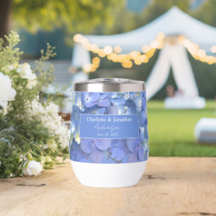 Blue Hydrangea Boda Floral Nombres personalizados