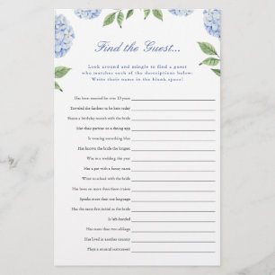 Blue Hydrangea Encuentra la tarjeta de papel de ju