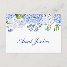 Blue Hydrangea Flat Place Card