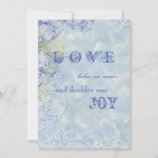 Blue Hydrangea Floral Swirls - Invitación a la bod