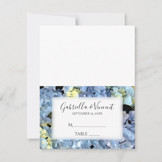 Blue Hydrangea Floral Wedding - Tarjeta de la rece (Anverso)